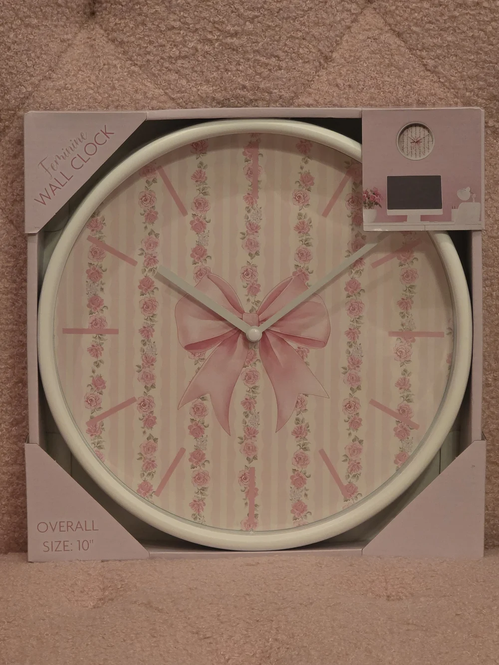 Pink Floral Bow Wall Clock - Love Shack Fancy Inspired